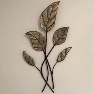Wall Decor | Gold Metal Leaf Design | Bouclair